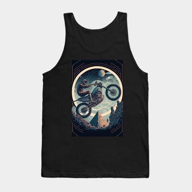 Dirt bike magical astronomical sphere blue sky Tank Top by KoolArtDistrict